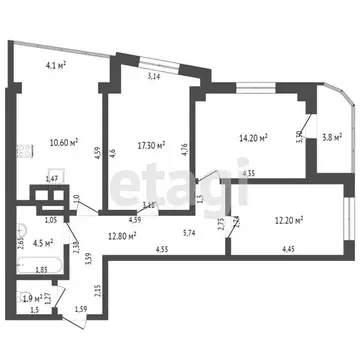 3-к кв. Ростовская область, Ростов-на-Дону Северный мкр, ул. ...