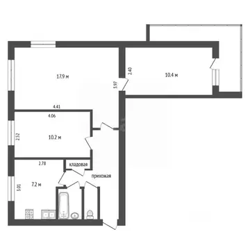 3-к кв. Ярославская область, Ярославль ул. Большая Октябрьская, 126 ...