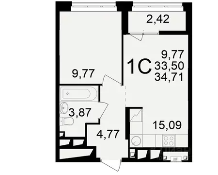 1-к кв. Рязанская область, Рязань ул. Чкалова (33.5 м)