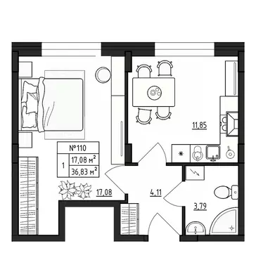 1-к кв. Ленинградская область, Гатчинский муниципальный округ, д. ...
