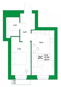 1-к кв. Башкортостан, Уфимский район, Зубовский сельсовет, с. Зубово ...