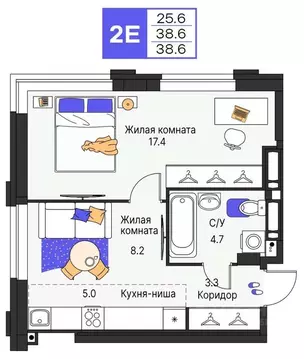 2-к кв. Пермский край, Пермь ул. Карла Модераха, 7 (38.6 м)