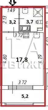 Квартира-студия: Санкт-Петербург, Уральская улица, 23 (24.7 м)