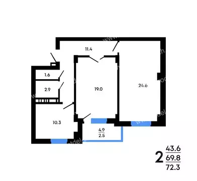 2-к кв. Воронежская область, Воронеж ул. Историка Костомарова, 46/3 ...