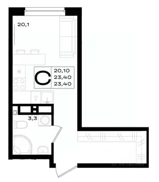 Студия Ростовская область, Аксай просп. Аксайский (23.4 м)