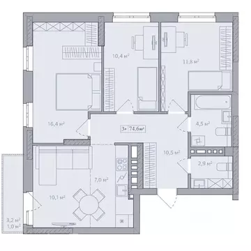 3-к кв. Башкортостан, Стерлитамак Солнечный мкр,  (76.8 м)