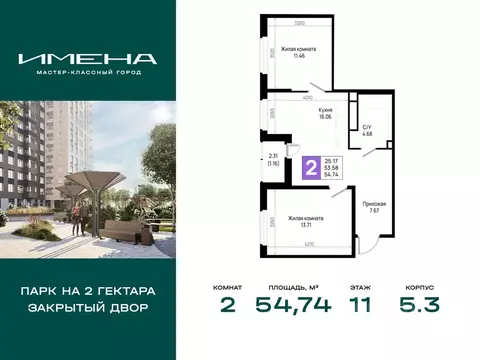 2-к кв. Ленинградская область, Всеволожский район, Свердловское ...