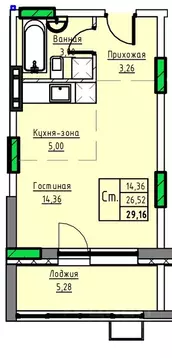 1-к кв. Алтайский край, Заринск 1-й мкр,  (29.16 м)