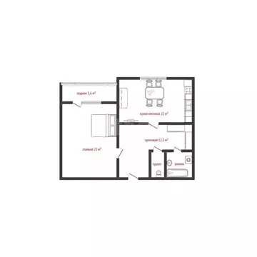 1-к кв. Смоленская область, Смоленск Краснинское ш., 5 (62.5 м)
