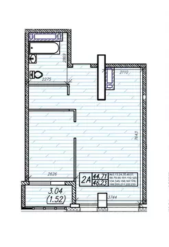 2-к кв. Приморский край, Владивосток Суприм жилой комплекс (46.23 м)