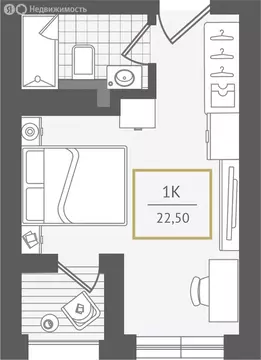 Квартира-студия: Сочи, улица Ленина, 280А (22.7 м)