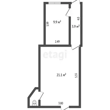 2-комнатная квартира: Ялта, улица Халтурина, 38 (35.9 м)
