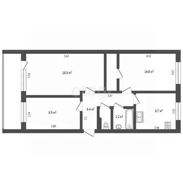 3-к кв. Московская область, Серпухов ул. Ворошилова, 140 (62.4 м)