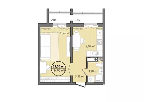 1-к кв. Челябинская область, Челябинск ул. Труда, 14 (37.8 м)