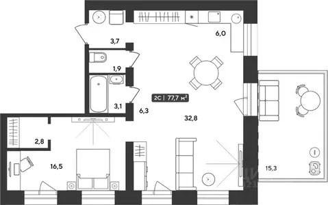 2-к кв. Новосибирская область, Мошковский район, пос. Октябрьский ул. ...