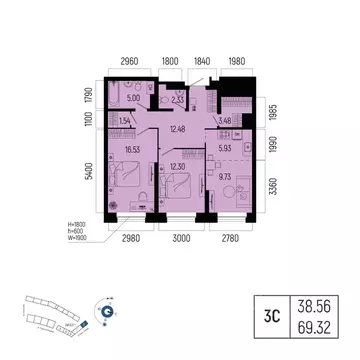 3-к кв. Башкортостан, Уфа Глумилино-1 мкр, Новатор жилой комплекс ...