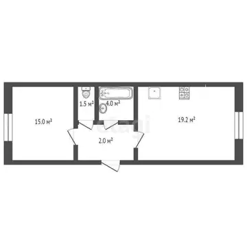 1-комнатная квартира: Тюмень, улица Валентины Трофимовой, 7 (42.4 м)