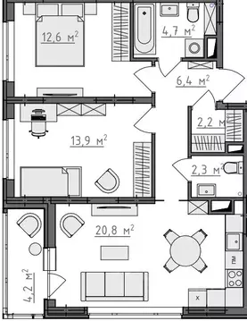 2-к кв. Владимирская область, Владимир Сновицы-Веризино мкр,  (65.0 м)