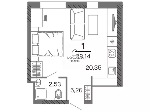 1-к кв. Рязанская область, Рязань Олимпийский городок мкр, 10 (28.14 ...