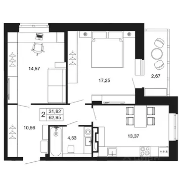 2-к кв. Московская область, Апрелевка Наро-Фоминский городской округ, ...