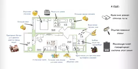 2-к кв. Тульская область, Тула ул. Сурикова, 24к1 (47.0 м)
