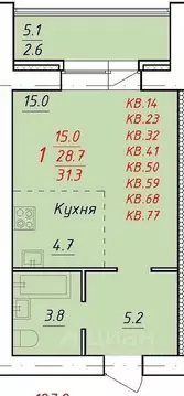 1-к кв. Алтайский край, Новоалтайск Индустриальная ул., 18А (31.3 м)