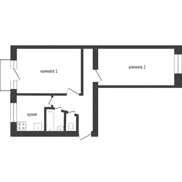 2-комнатная квартира: Златоуст, улица Строителей, 13 (44 м)