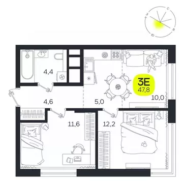 3-к кв. Свердловская область, Екатеринбург Южная Ботаника жилрайон, ...