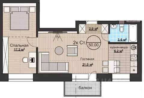 2-к кв. Новосибирская область, Новосибирский район, Мочищенский ...