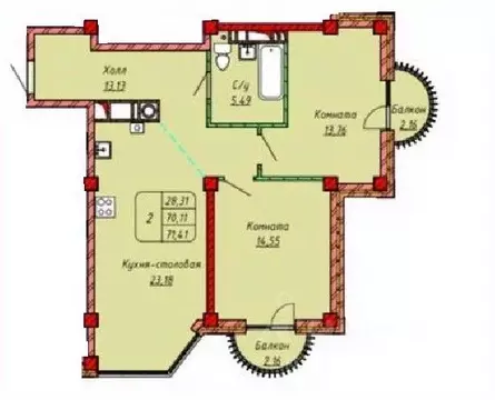 2-к кв. Ставропольский край, Ессентуки Дом под аркой жилой комплекс ...