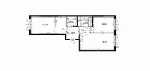 2-к кв. Татарстан, Казань ул. Зирекле, 9Ак2 (63.7 м)
