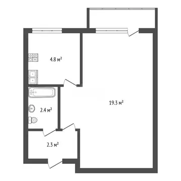 1-комнатная квартира: Челябинск, Северная улица, 5 (33.6 м)