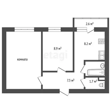 2-комнатная квартира: Придорожный, микрорайон Южный Город, ...