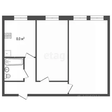 2-к кв. Владимирская область, Муром ул. Экземплярского, 100 (42.2 м)