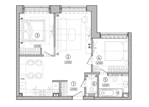 3-комнатная квартира: Москва, Ленинградский проспект, 37/3 (65 м)