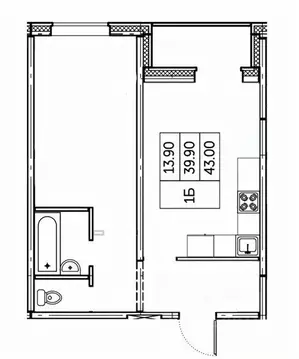 1-к кв. Чувашия, Чебоксары ул. П.В. Дементьева, поз1 (43.0 м)