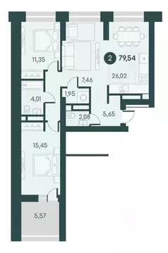 2-к кв. Курганская область, Курган Малиновые высоты жилой комплекс ...