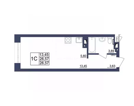 Студия Башкортостан, Уфа Космос жилой комплекс, лит1 (26.39 м)