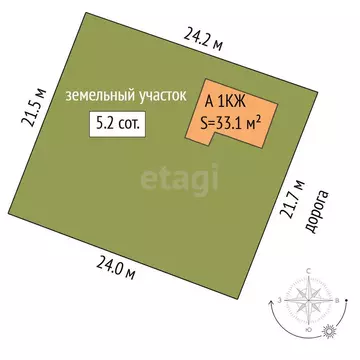 Дом в Тюмень, садовое товарищество Ривьера, Малиновая улица (33.1 м)