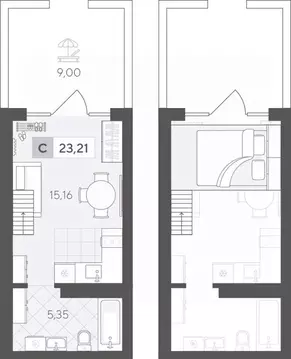Студия Тюменская область, Тюменский район, д. Падерина ул. Сергея ...