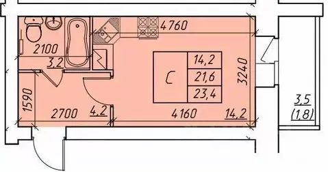 Студия Вологодская область, Вологда  (23.4 м)