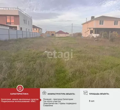 Участок в Крым, Сакский район, с. Уютное ул. Петра Николаева, 41 (8.0 ...