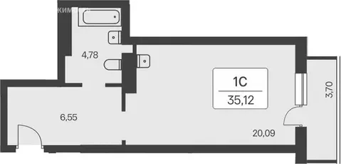 Квартира-студия: Новосибирск, жилой комплекс Расцветай на Зорге (31.42 ...