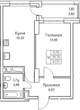 1-к кв. Саха (Якутия), Якутск 11-й кв-л,  (41.51 м)