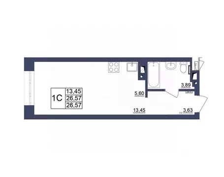 Студия Башкортостан, Уфа Космос жилой комплекс, лит1 (26.75 м)
