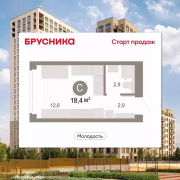 1-к кв. Новосибирская область, Новосибирск  (18.43 м)
