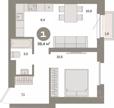 1-к кв. Москва Тагильская ул., 6/5 (39.4 м)