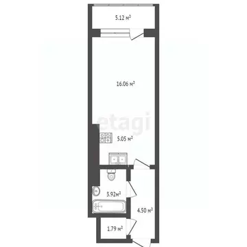 Студия Крым, Ялта проезд Бакунинский, 13 (36.4 м)