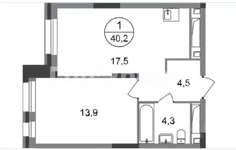 Продается 1-комнатная квартира