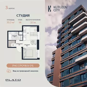 Студия Москва Гродненская ул., 18 (33.3 м)